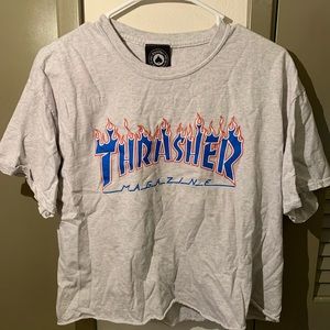 thrasher cropped tee